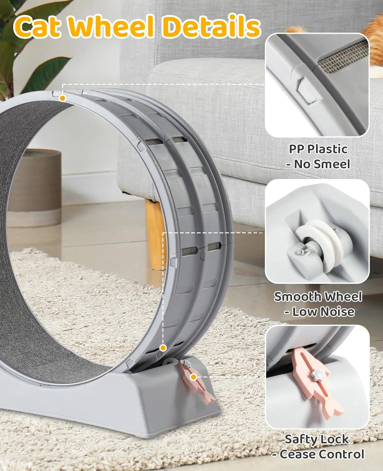 for indoor Cat Exercise Wheel, 31-Inch Treadmill for cats , Carpeted Running Track,
