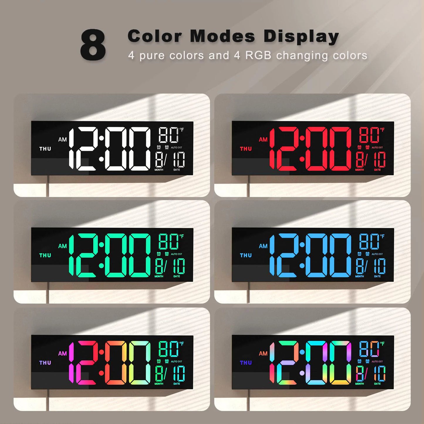 Hign-Concerned Digital Wall Clock With LED Display Remote