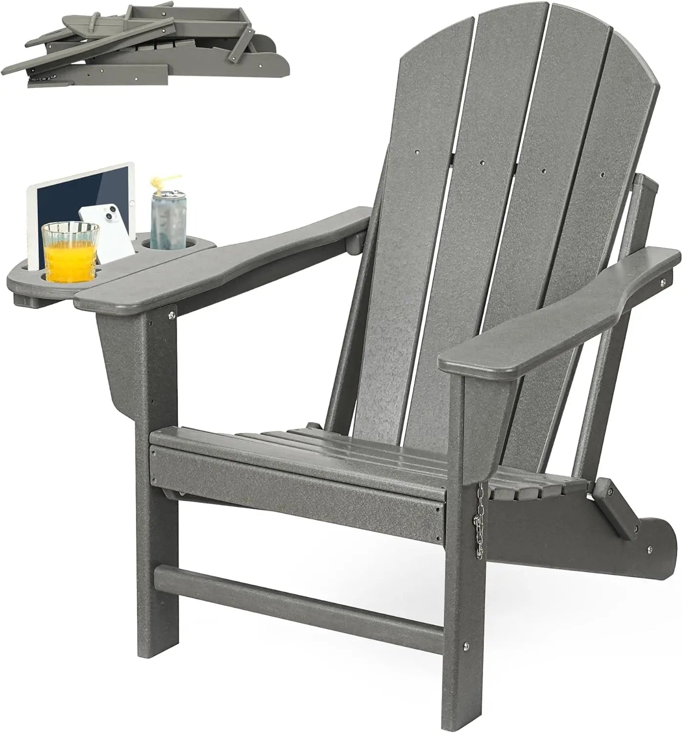 Adirondack Chair w/4 in 1 Cup Holder Trays