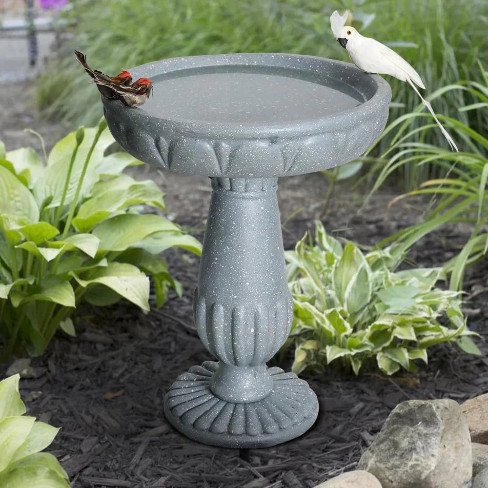 Hign-concerned Outdoor Pedestal Bird Bath for Garden Decor