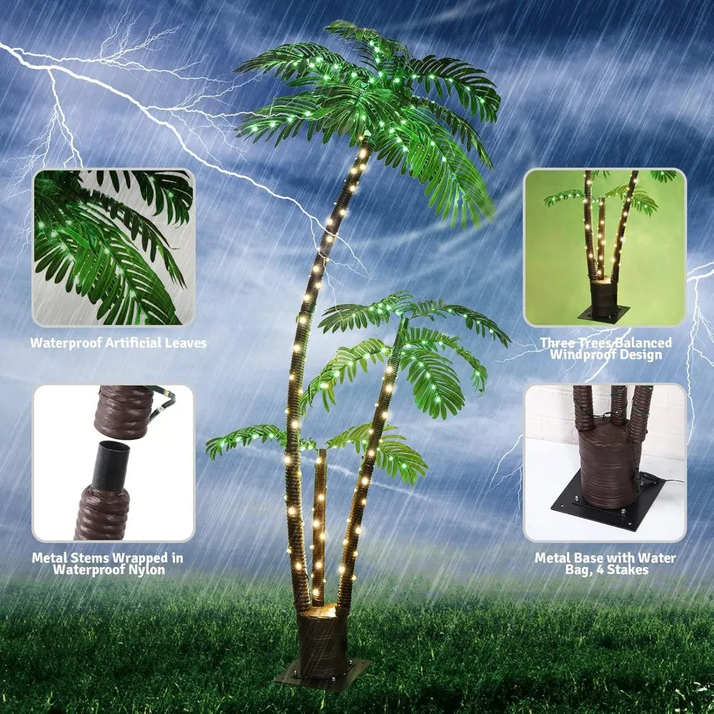 Lighted Palm Tree Artificial Fake Tree Lights