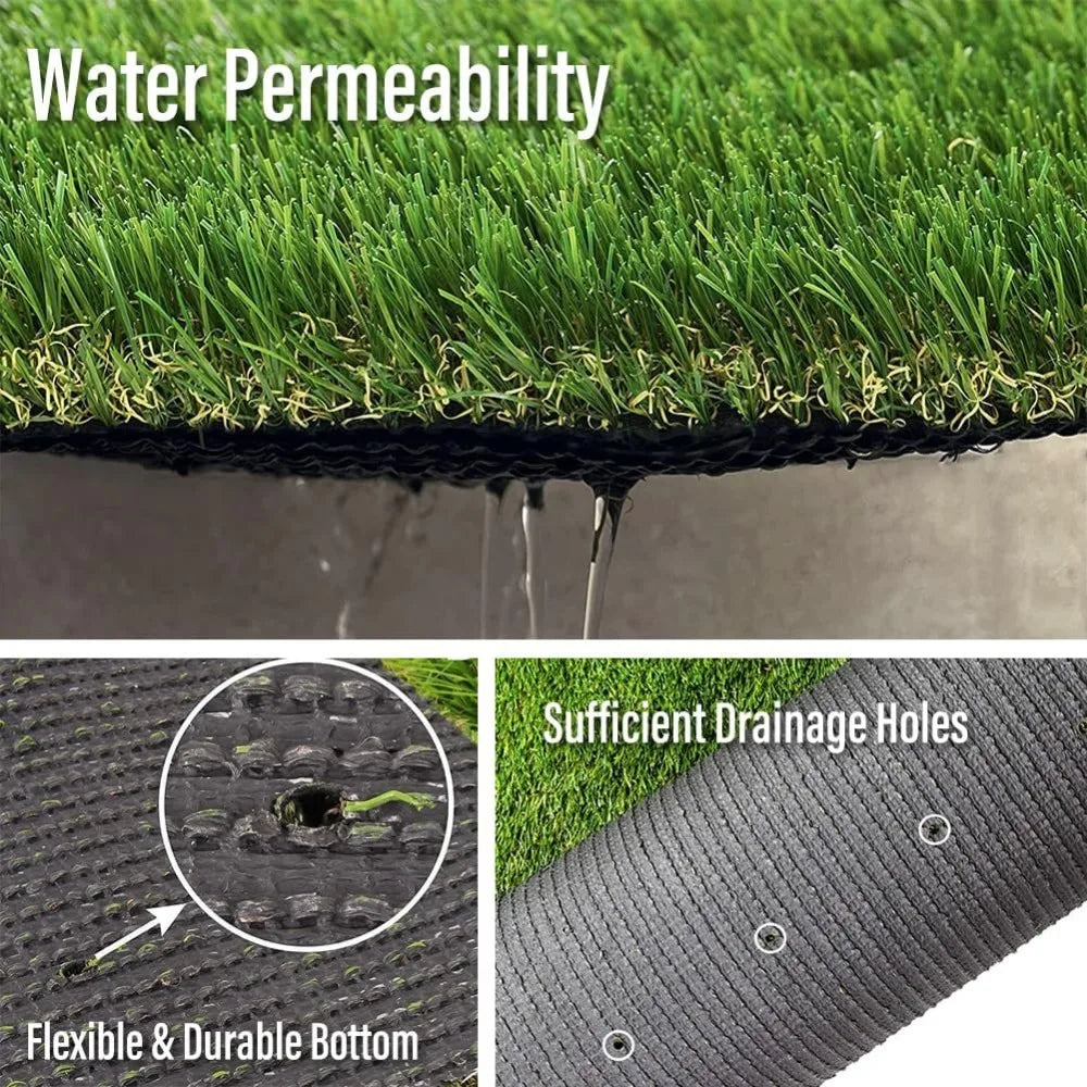 Artificial Grass Outdoor Rug, Realistic Fake Synthetic Grass Carpet