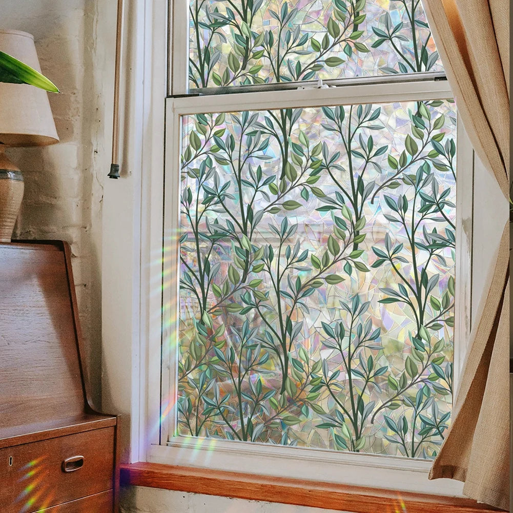 Feature Window Privacy Film Vine Leaves Static Cling Decals