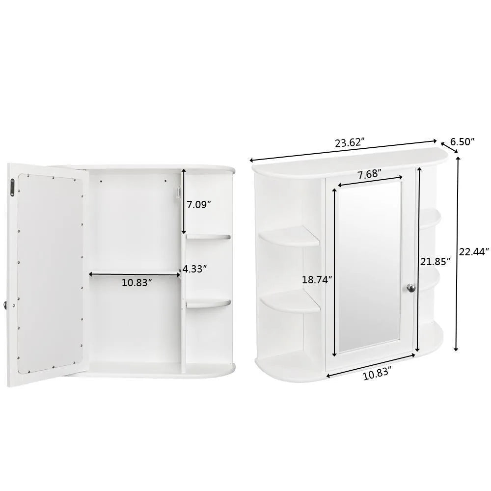 Hign Concerned Bathroom Wall Mount Cabinet With Mirror Door