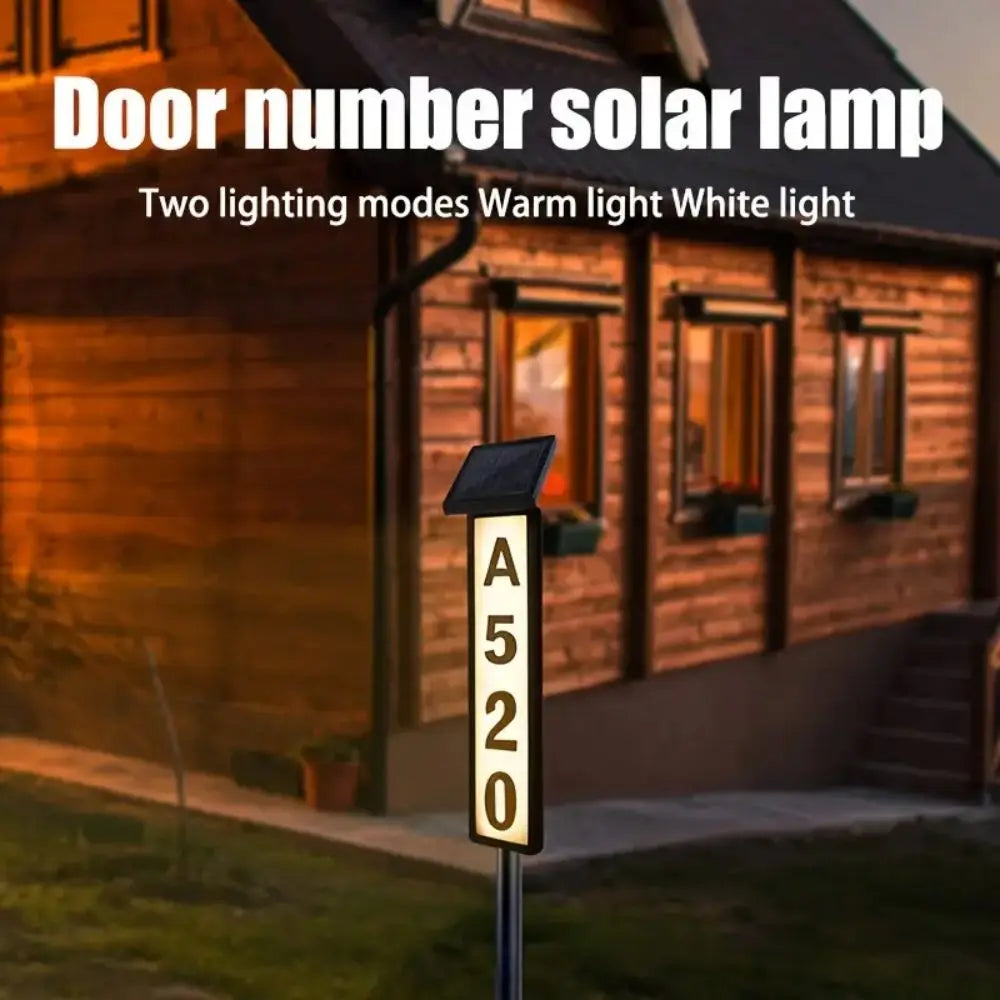 Solar Powered House Number, Automatically Lights.