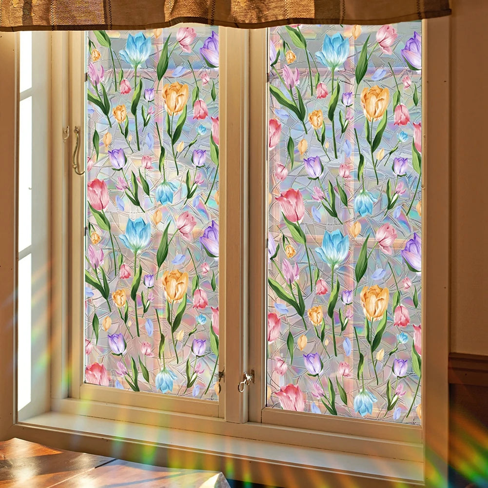 Feature Window Privacy Film Vine Leaves Static Cling Decals