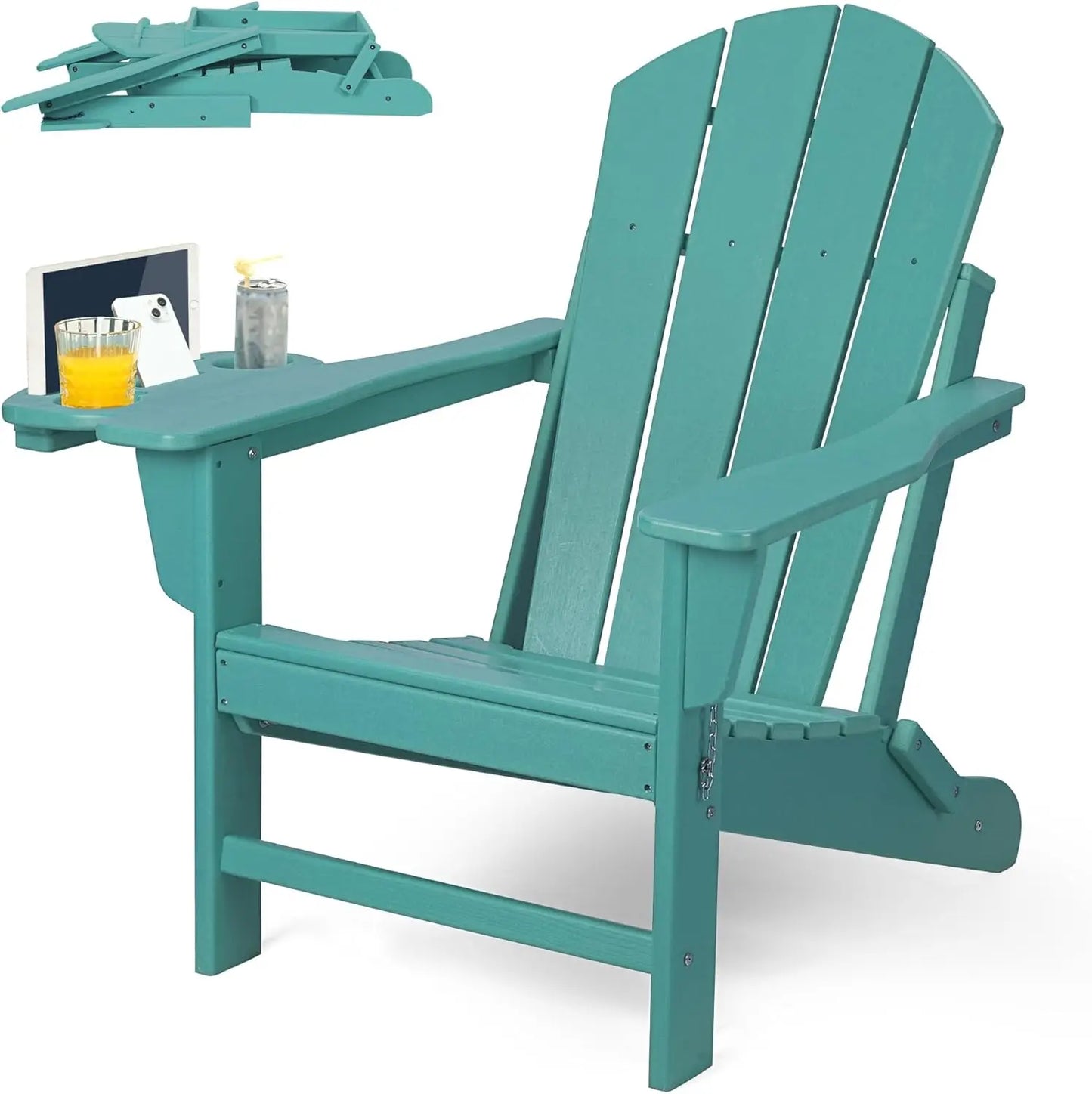 Adirondack Chair w/4 in 1 Cup Holder Trays
