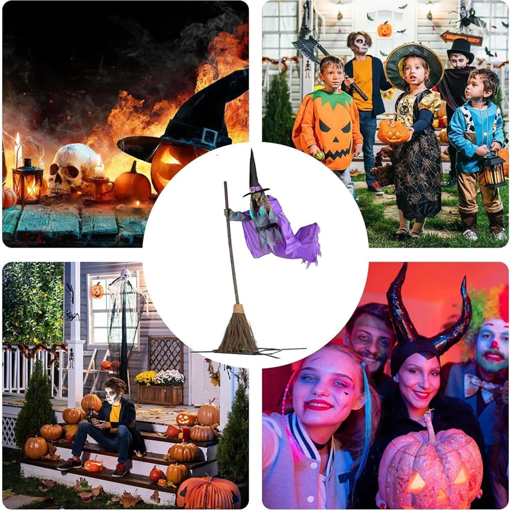Large Hovering Witch Prop by Color with Glowing Eyes