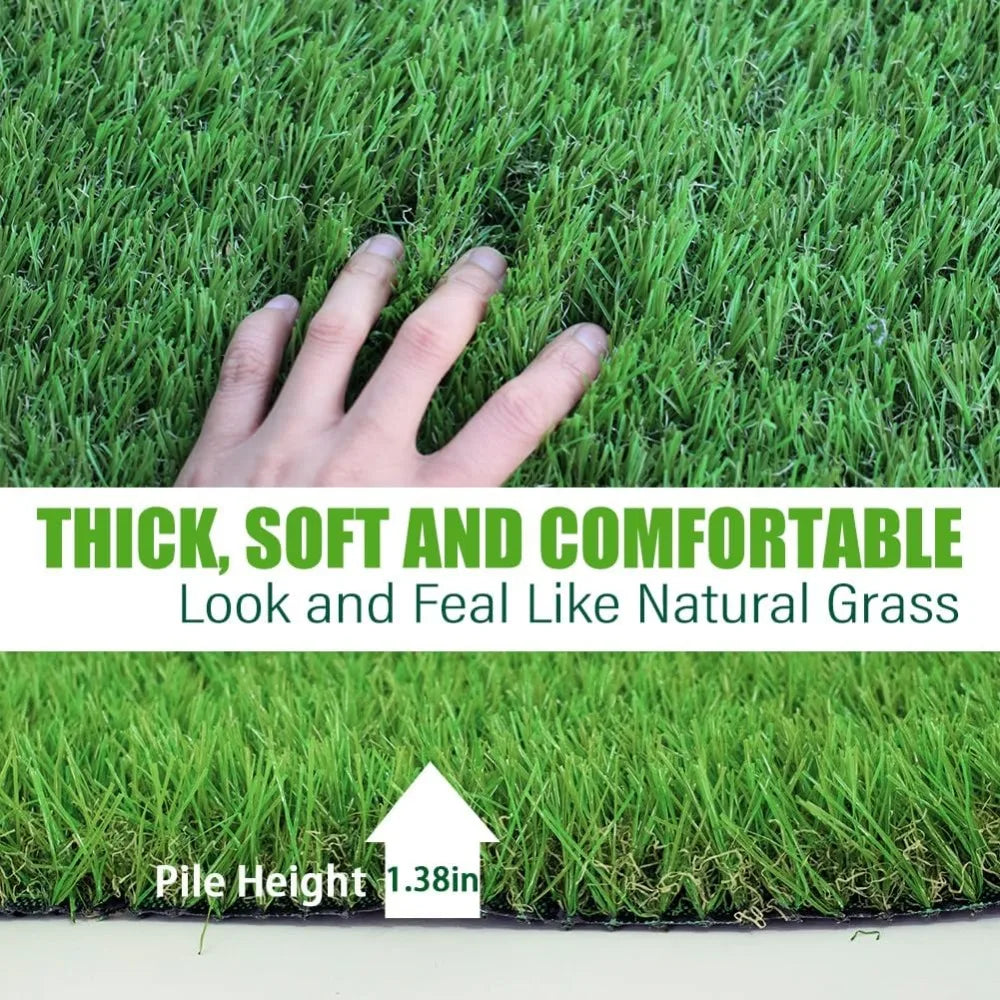 Artificial Grass Outdoor Rug, Realistic Fake Synthetic Grass Carpet