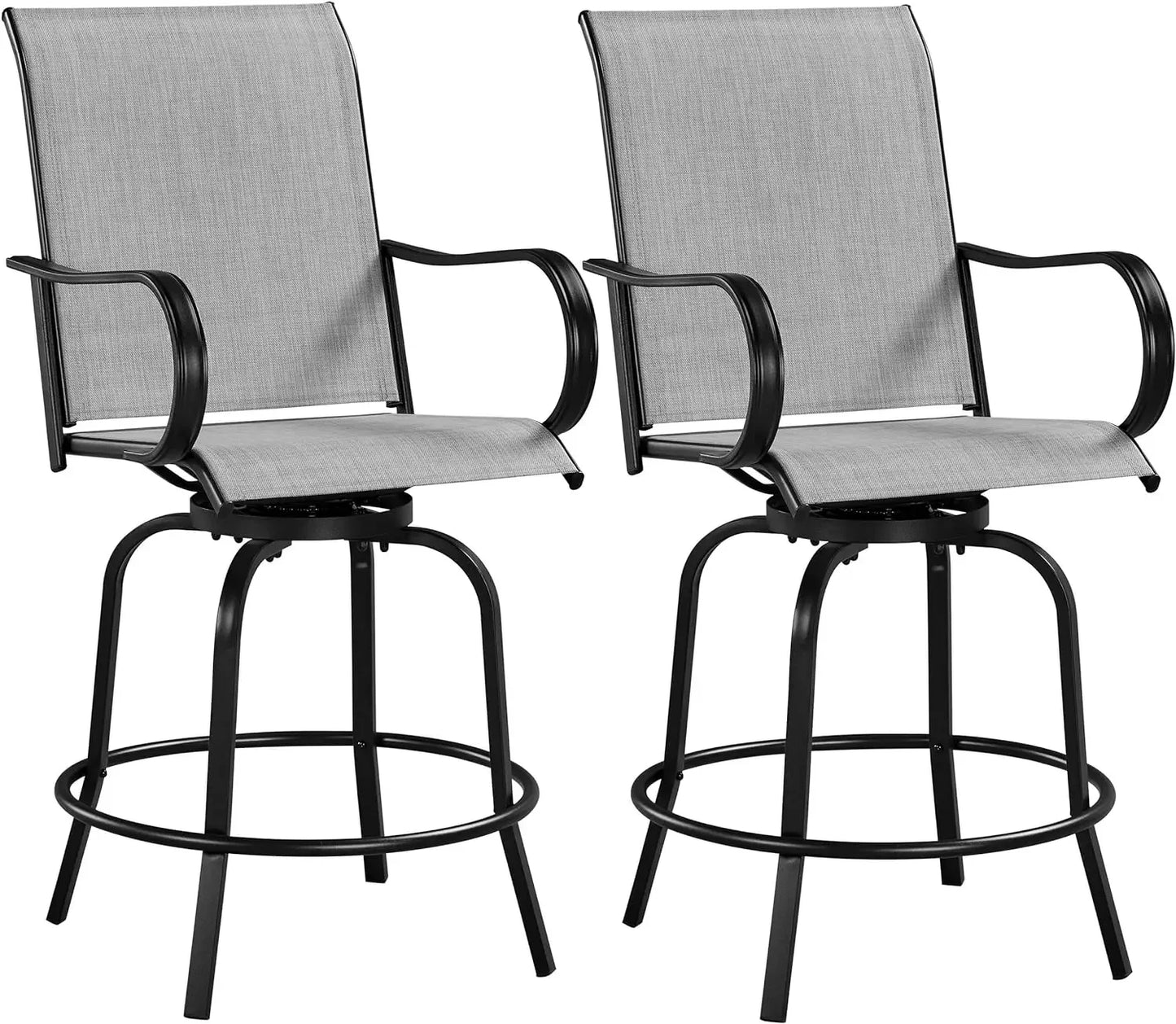 Patio Swivel Bar Stools Outdoor Chairs , All-Weather Patio Stools