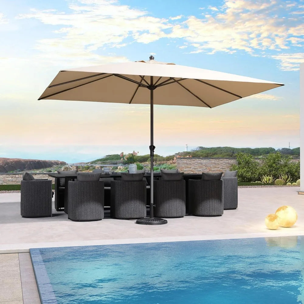 11.5' x 9' Patio Umbrella Outdoor Table Sun Umbrellas with Crank