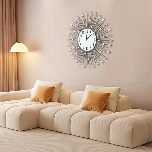 Hign-concerned Luxury Wall Clock Diamond Studded Decor