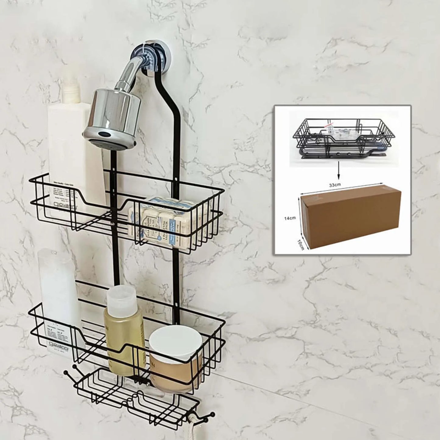 Hign-concerned Bathroom Hanging Caddy Three Tier Organizer