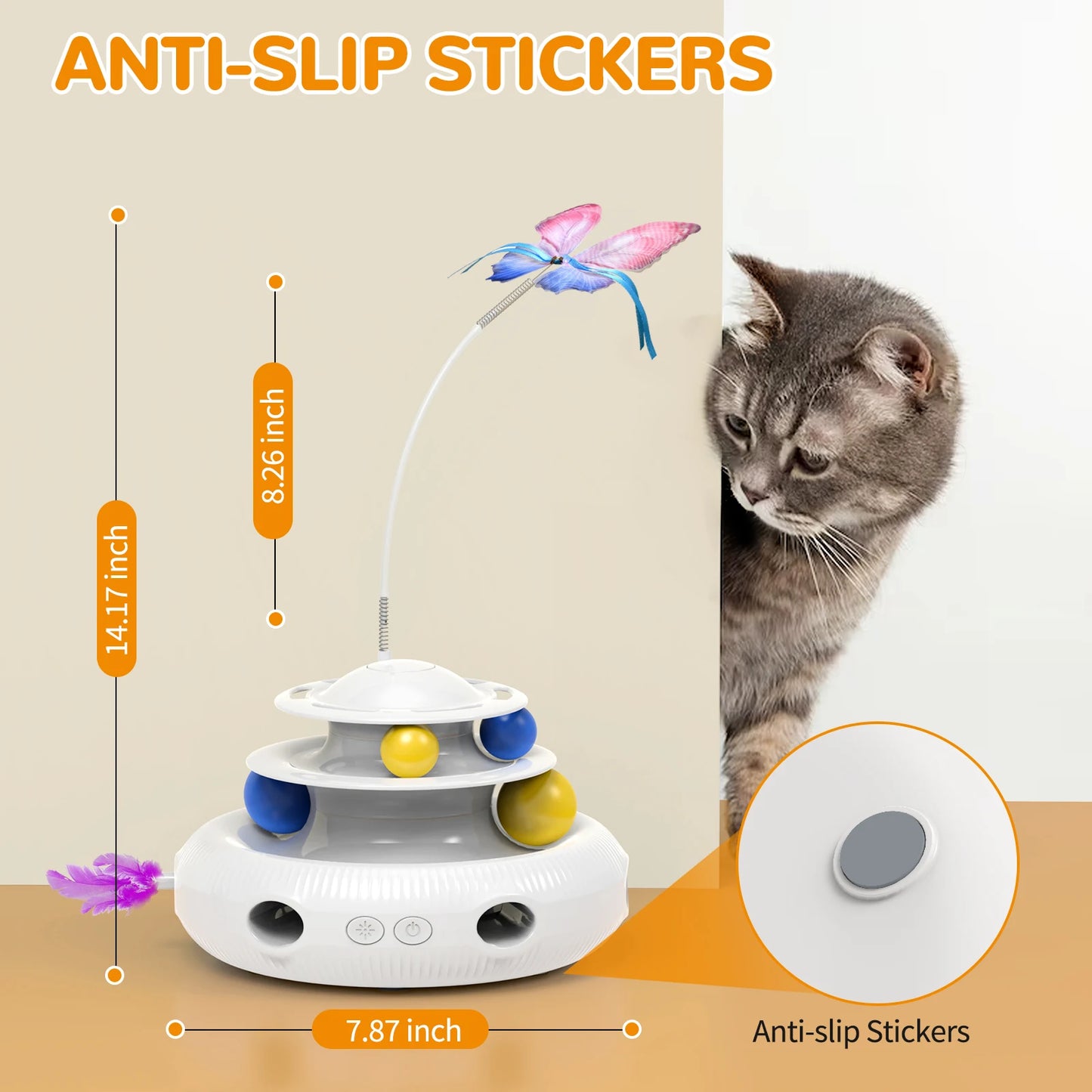 CN Interactive Cat Laser Teaser Puzzle Pet Toy USB Chargeable