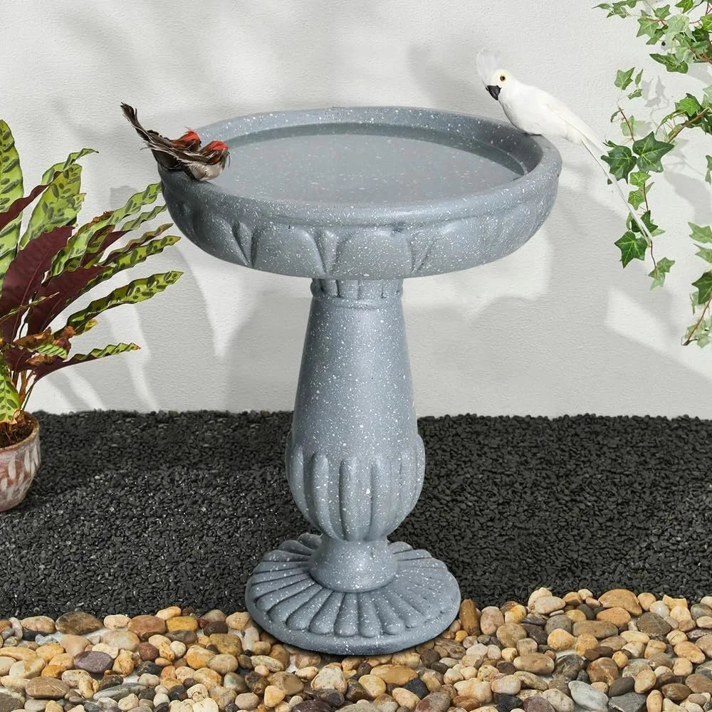 Hign-concerned Outdoor Pedestal Bird Bath for Garden Decor