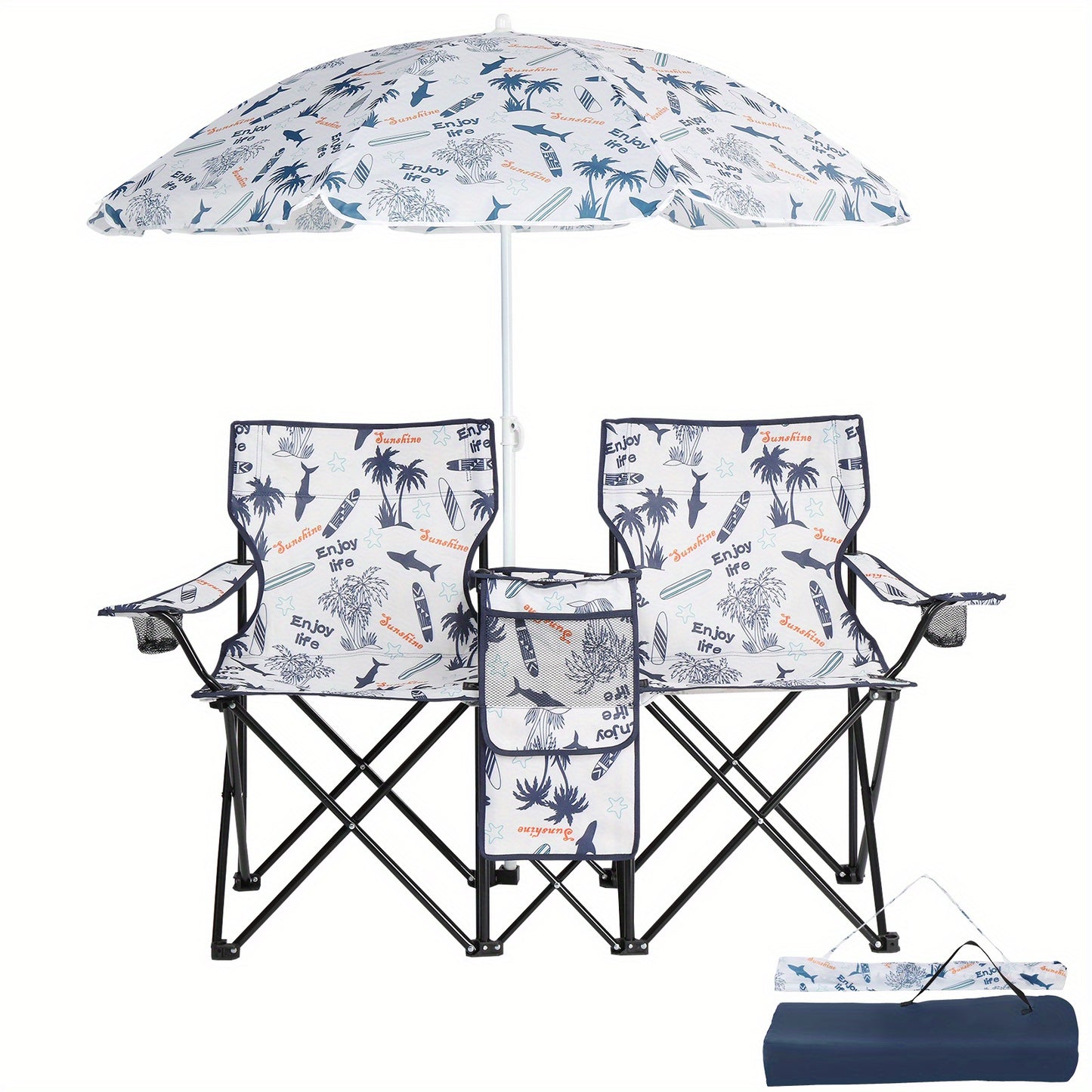 [Folding Fishing Chair]  with Built-In Umbrella
