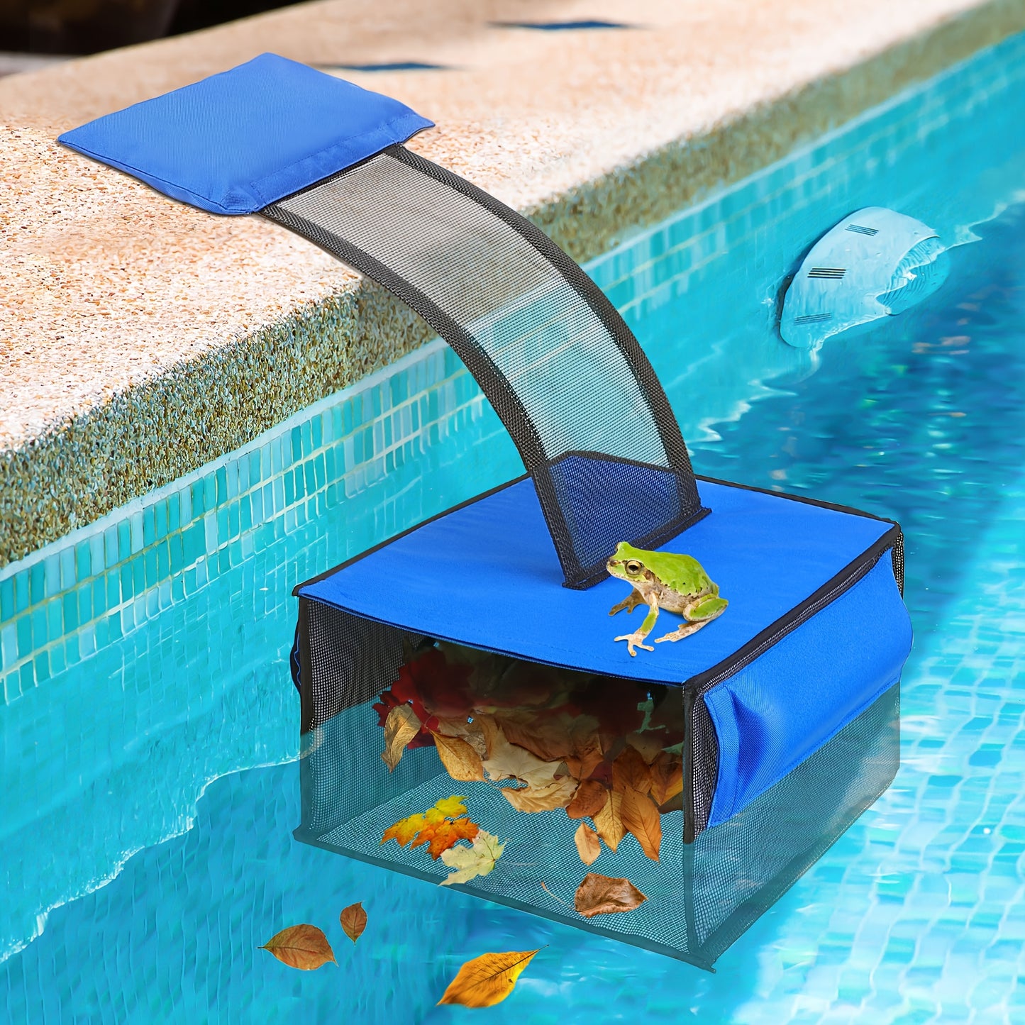 Efficient Leaf Catcher with Mesh Basket & Removable Liner, Ideal for Home Pools Up to 200 Sq