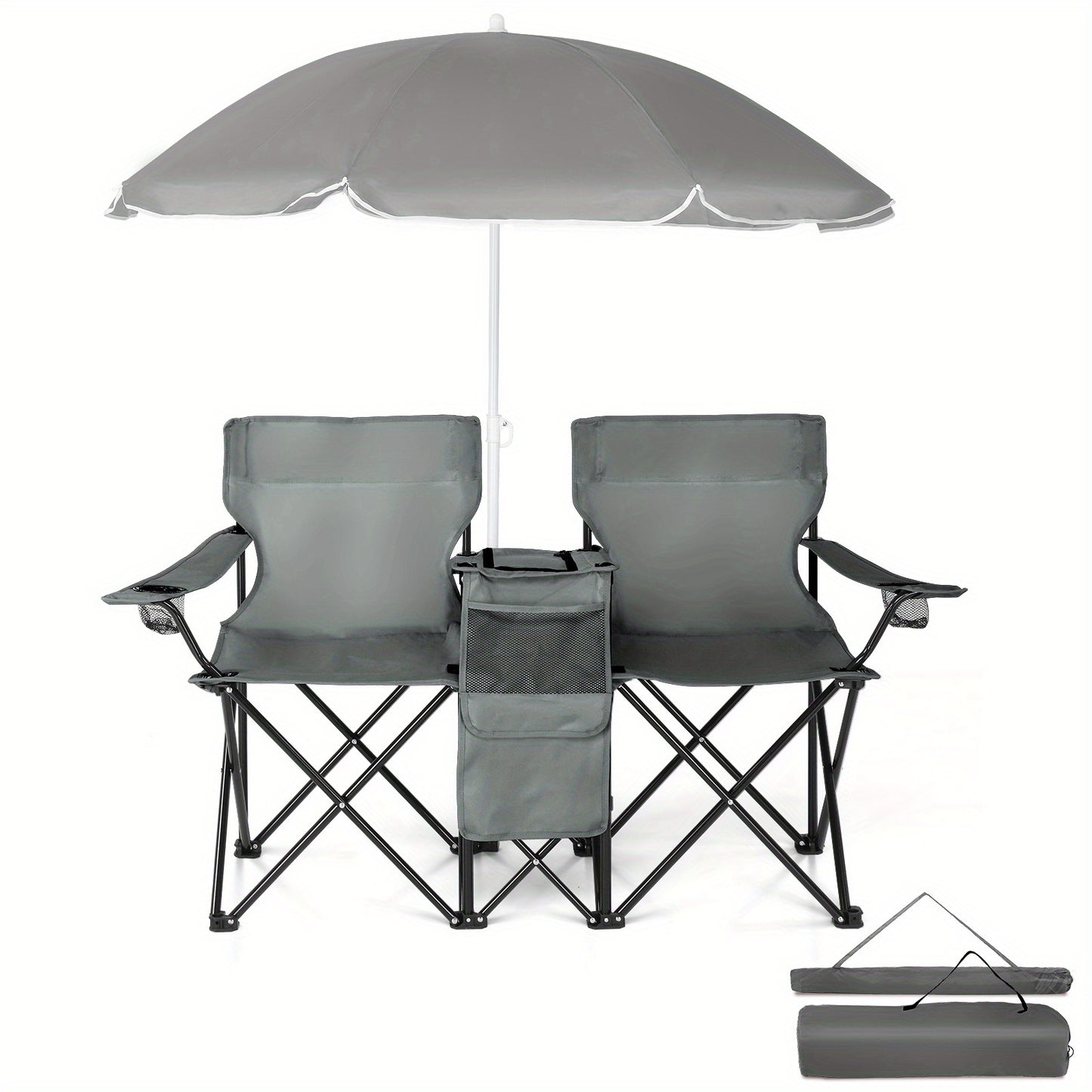 [Folding Fishing Chair]  with Built-In Umbrella