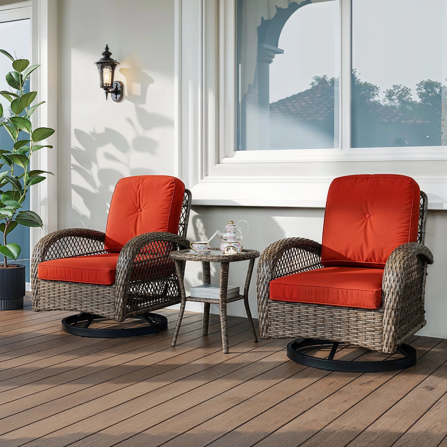 HOOMIC Outdoor Patio Furniture Set with Cozy Padded Cushions
