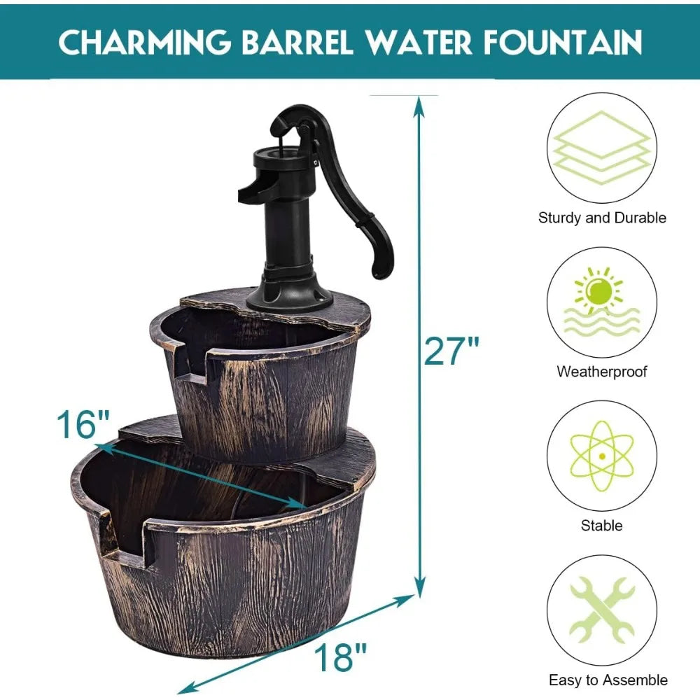 Waterfall Fountain with Electric Pump