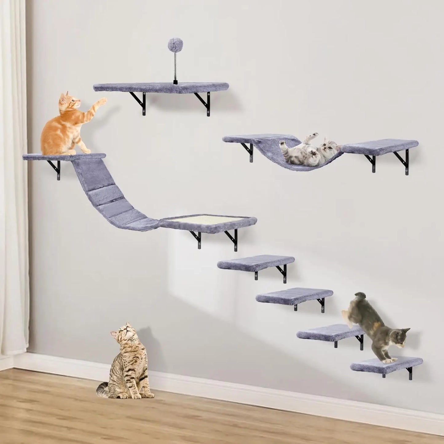 Wall-Mounted Cat Climber Set