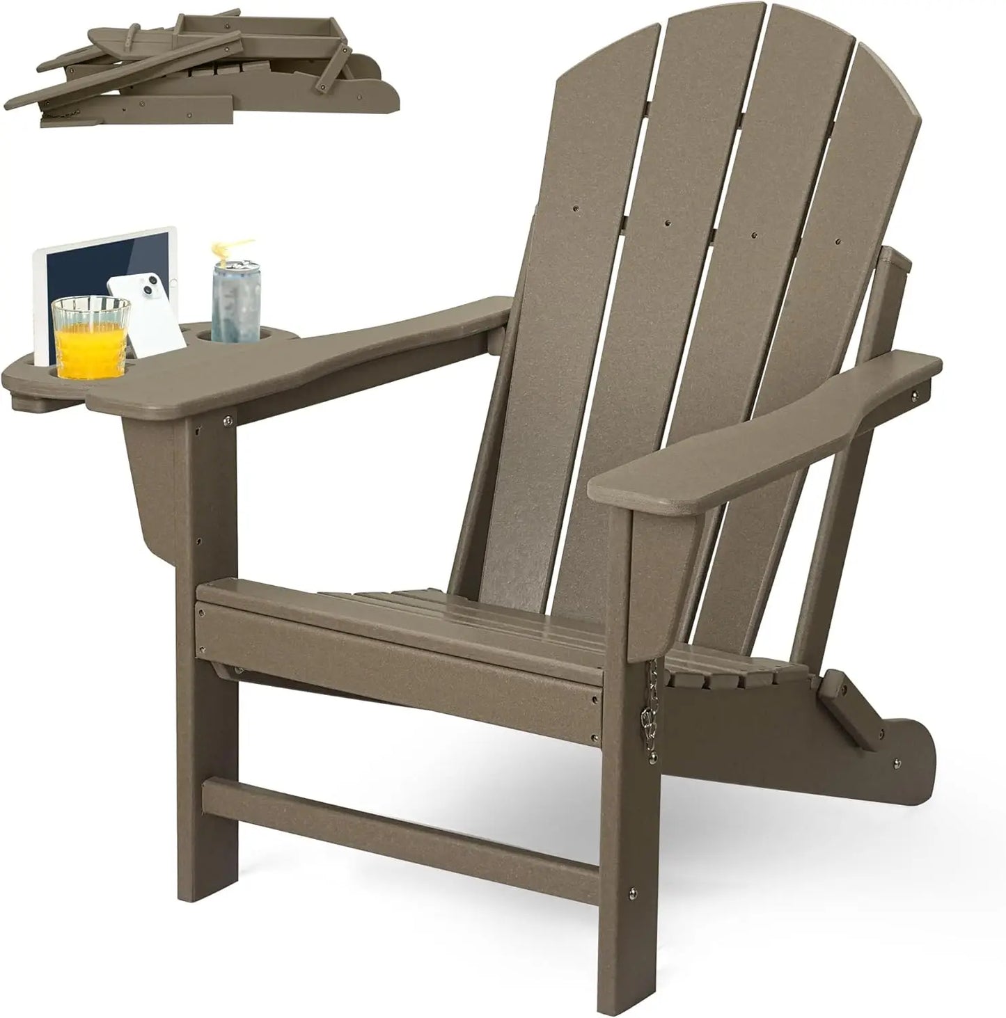 Adirondack Chair w/4 in 1 Cup Holder Trays