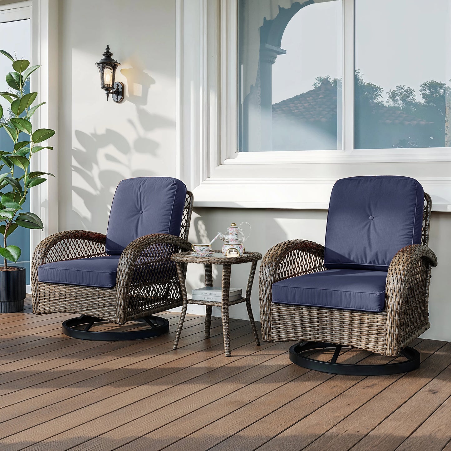 HOOMIC Outdoor Patio Furniture Set with Cozy Padded Cushions
