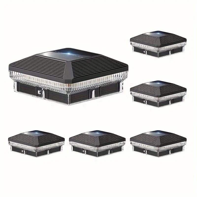 6 Pack 4x4 Solar Post Lights Outdoor, with 3 modes