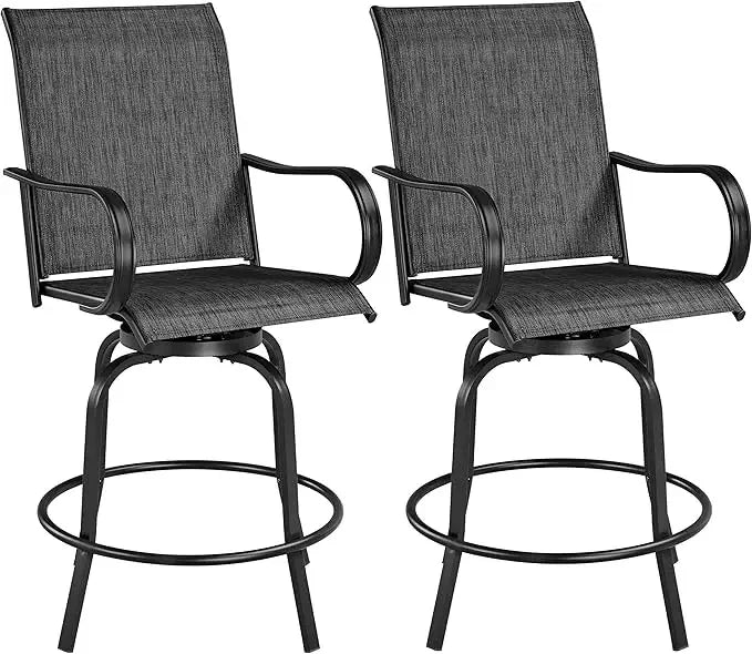 Patio Swivel Bar Stools Outdoor Chairs , All-Weather Patio Stools
