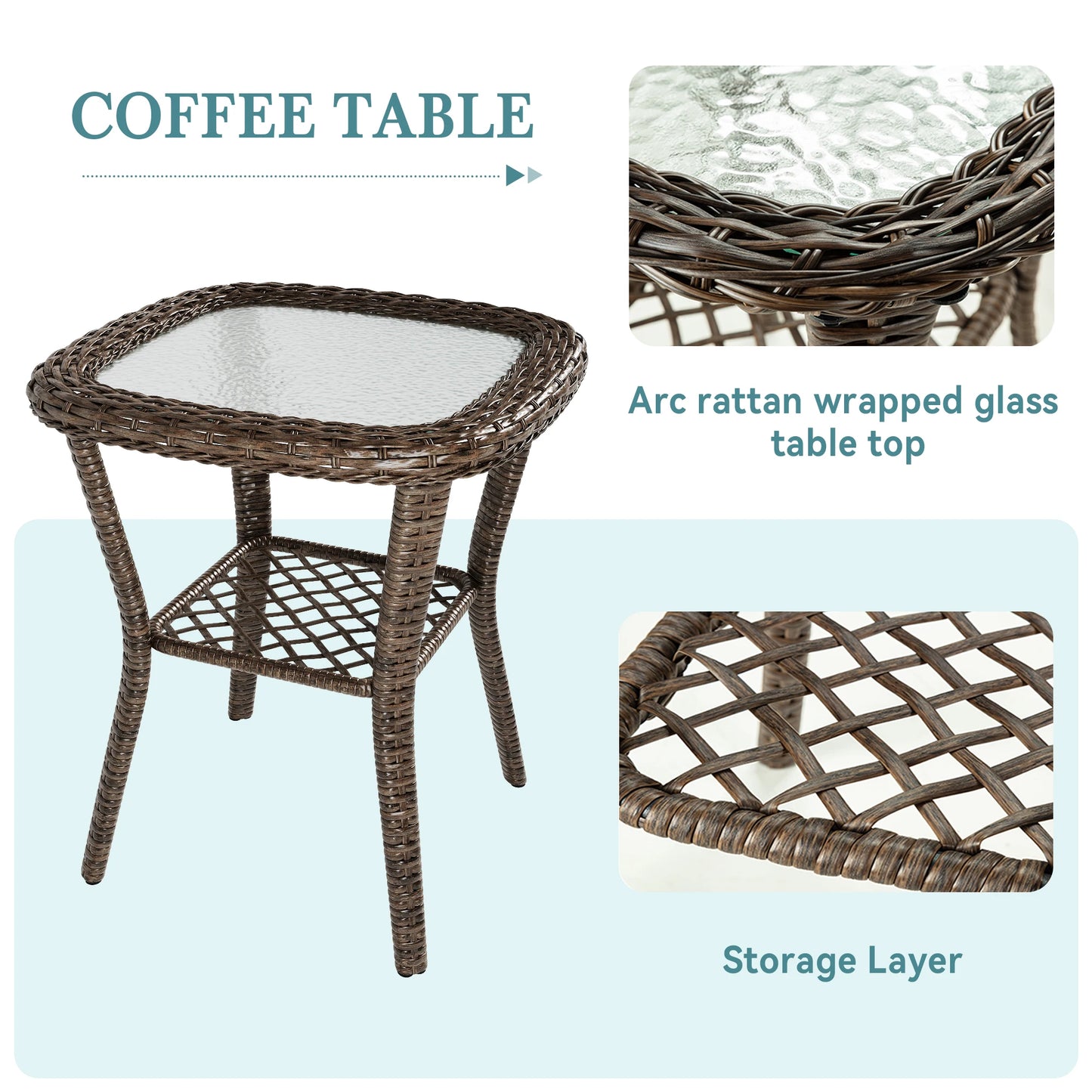 HOOMIC Outdoor Patio Furniture Set with Cozy Padded Cushions