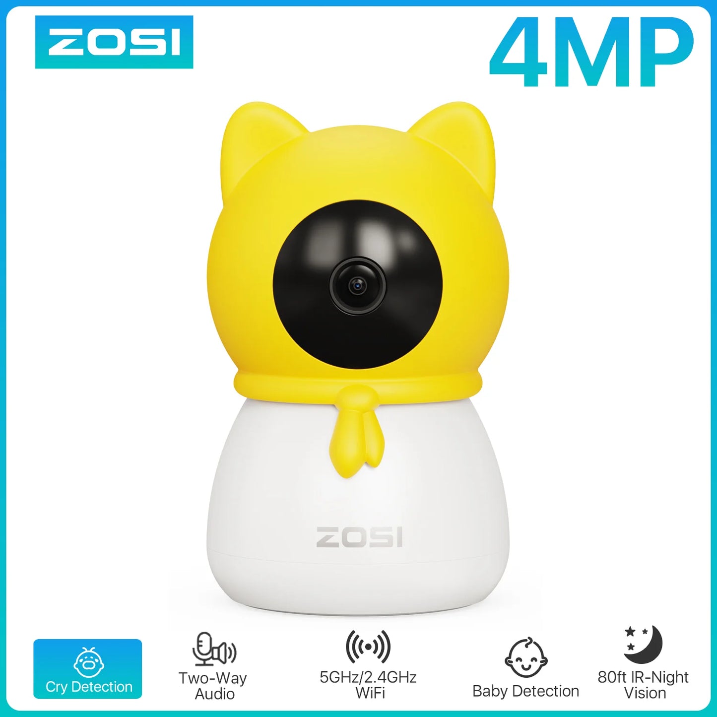 ZOSI Wireless Security Indoor Camera with AI Detection Features