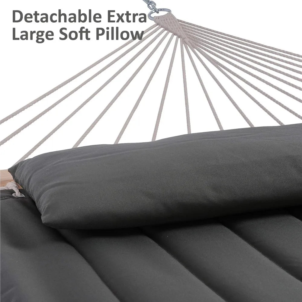 Double Hammock with Wooden Stand Included, Outdoor Hammocks