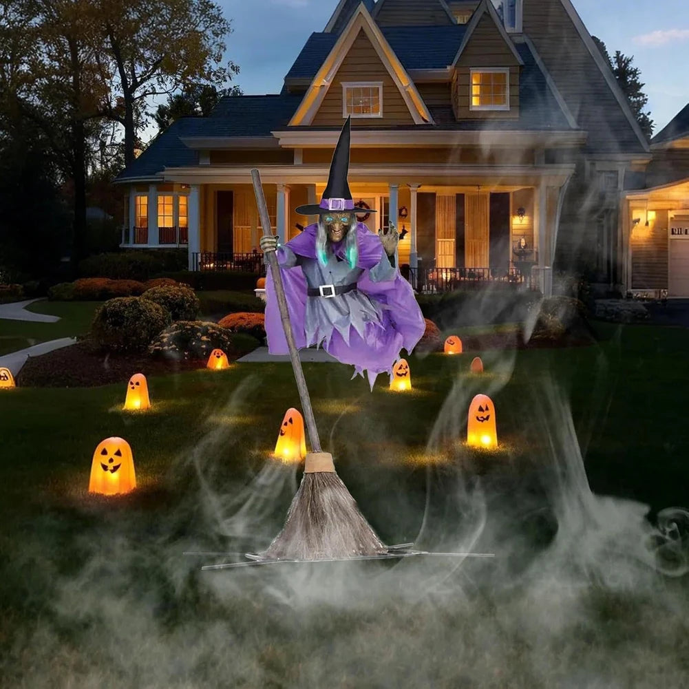 Large Hovering Witch Prop by Color with Glowing Eyes