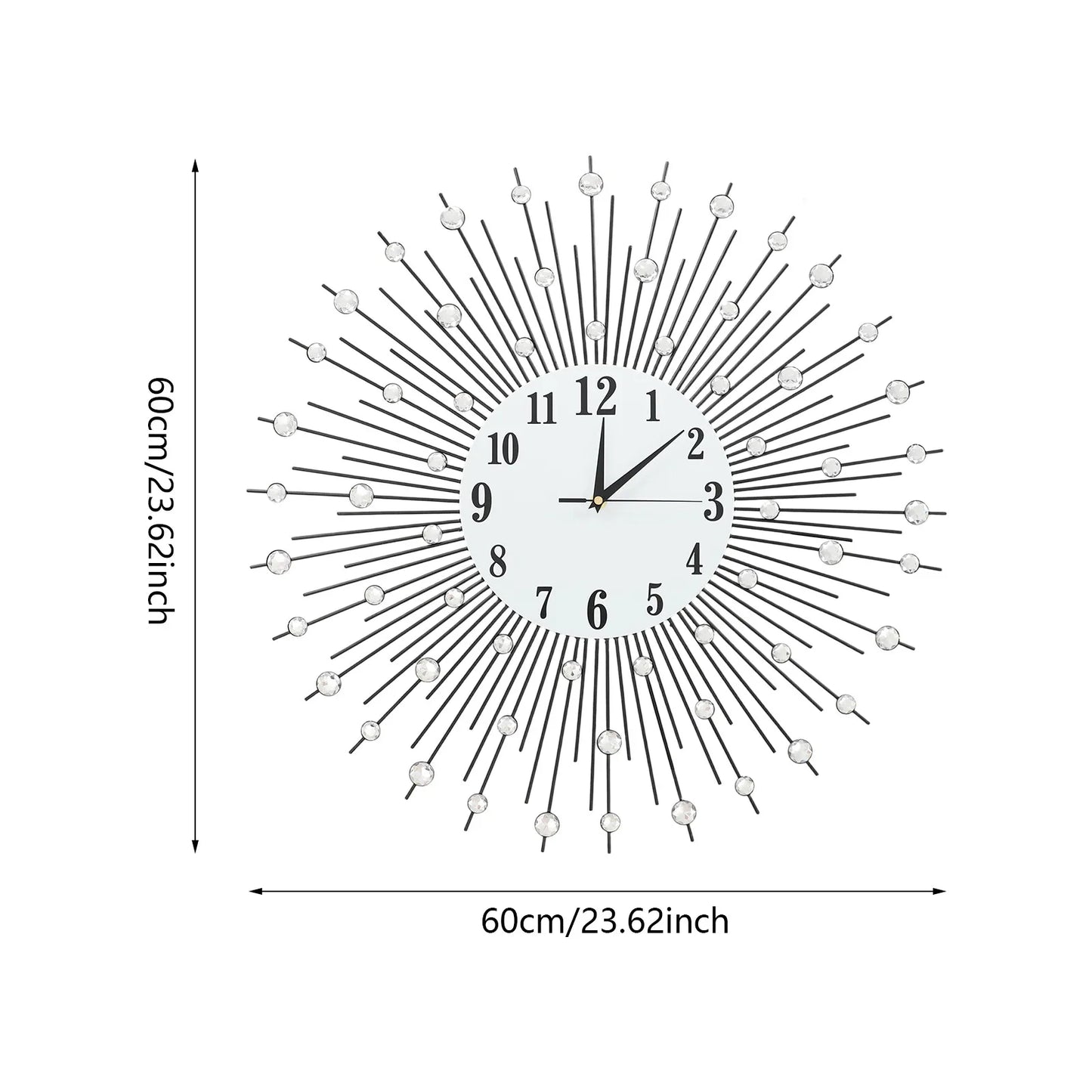 Hign-concerned Luxury Wall Clock Diamond Studded Decor