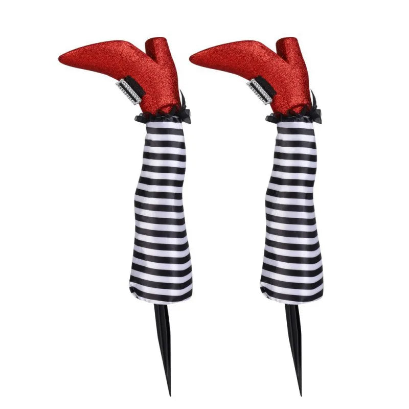 CN Halloween Witch Legs Props for Yard Decoration, 2 Pieces