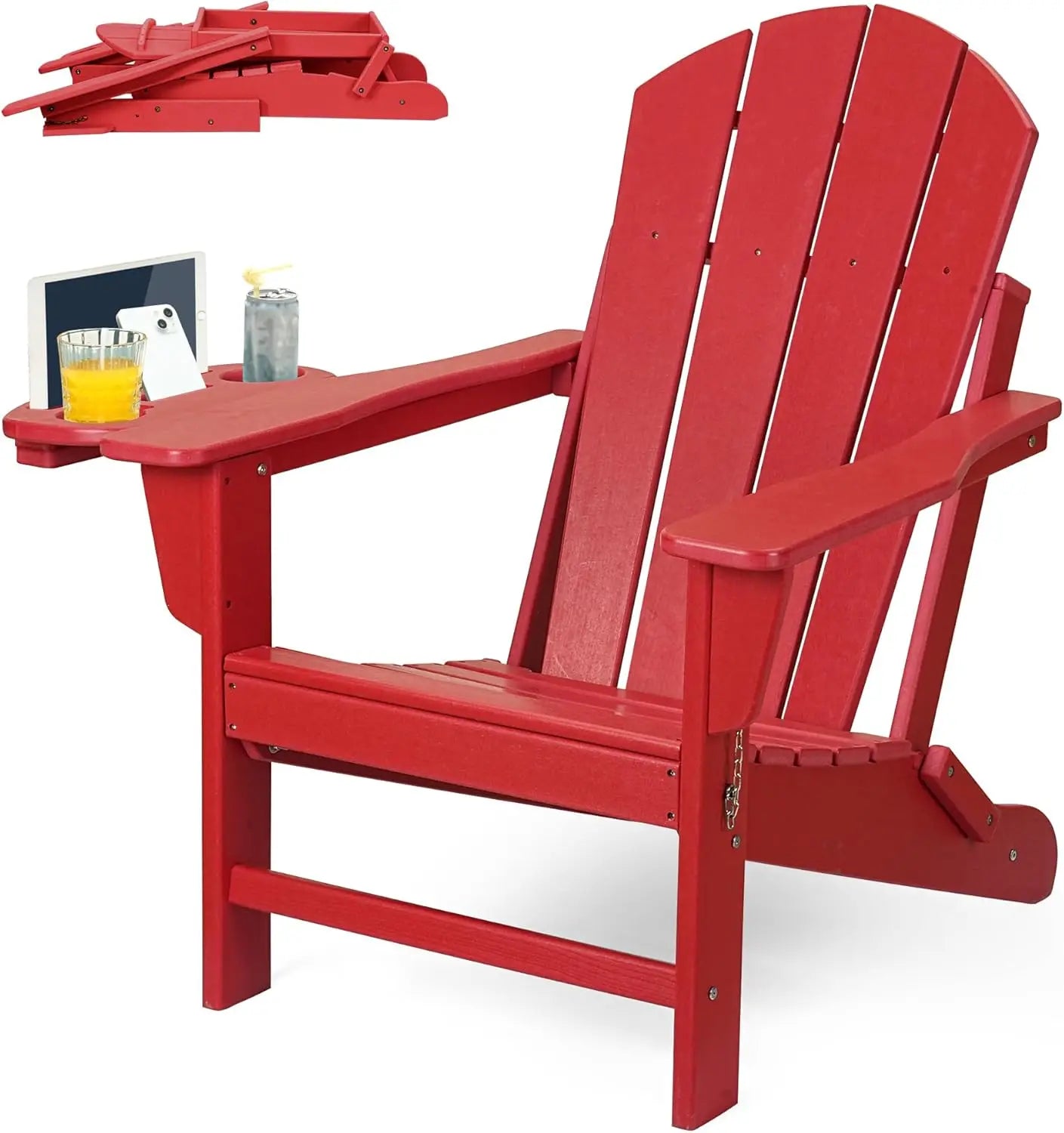 Adirondack Chair w/4 in 1 Cup Holder Trays