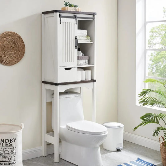 RBXCH Over Toilet Storage Cabinet With Sliding Barn Door