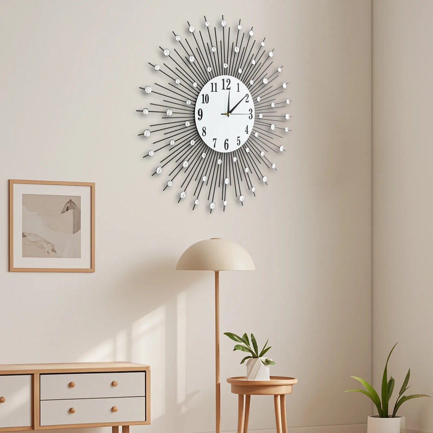 Hign-concerned Luxury Wall Clock Diamond Studded Decor