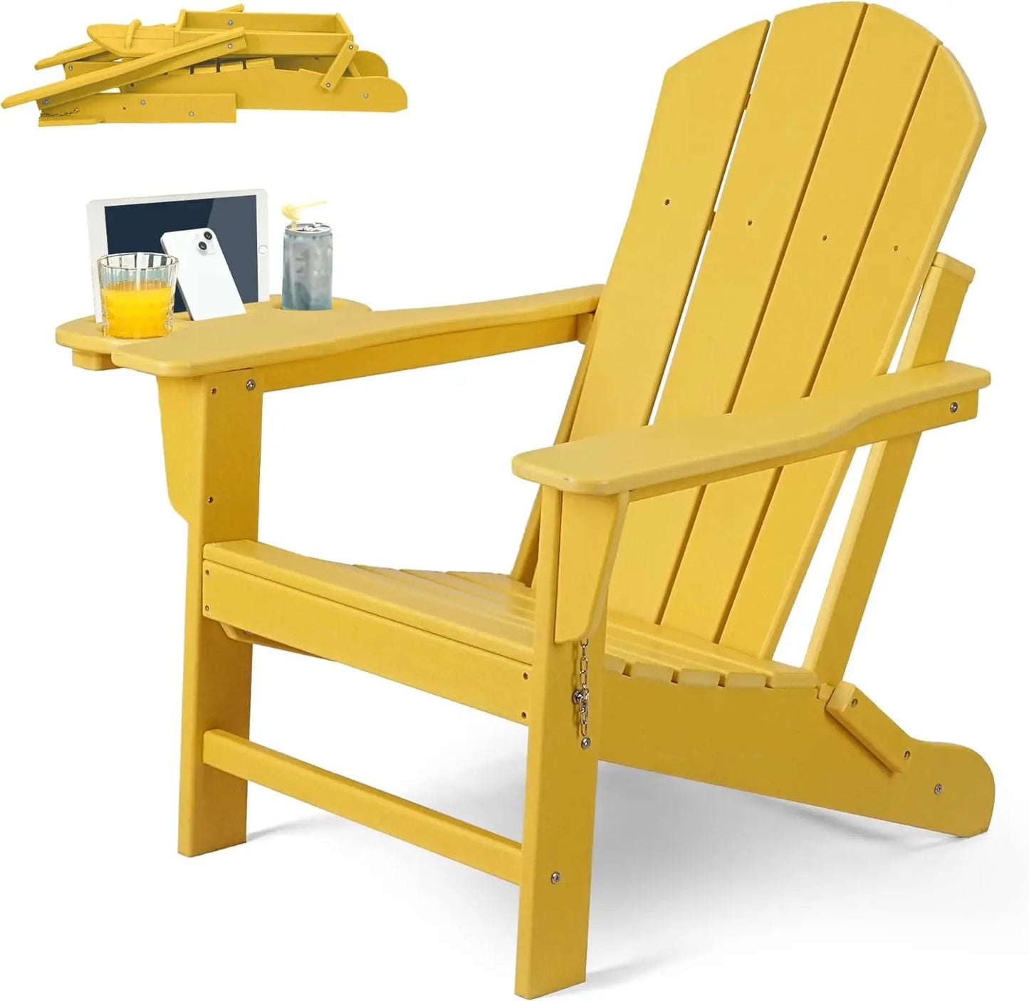 Adirondack Chair w/4 in 1 Cup Holder Trays