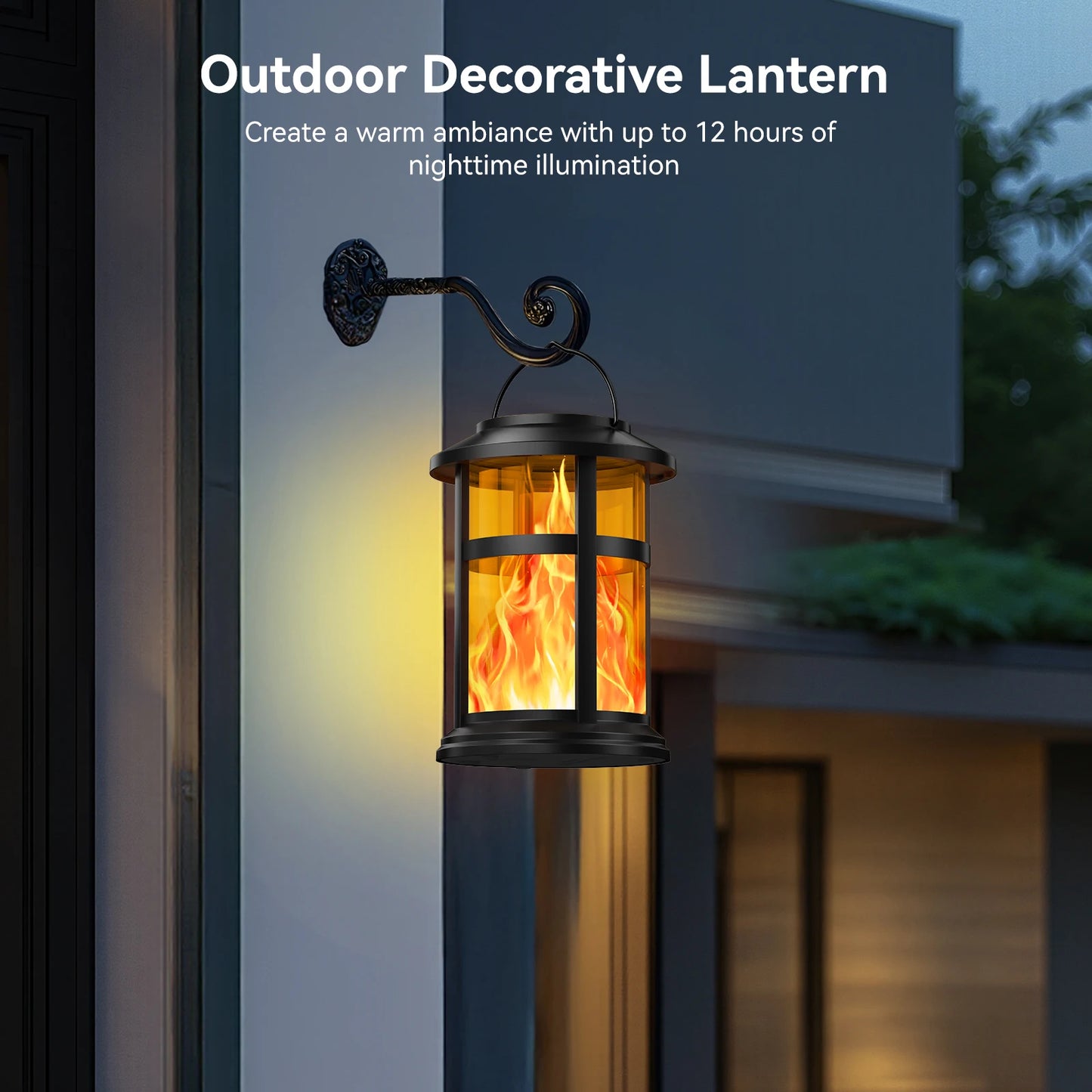 KPSTEK Solar Flame LED Lights 2 Pack for Outdoor Decor