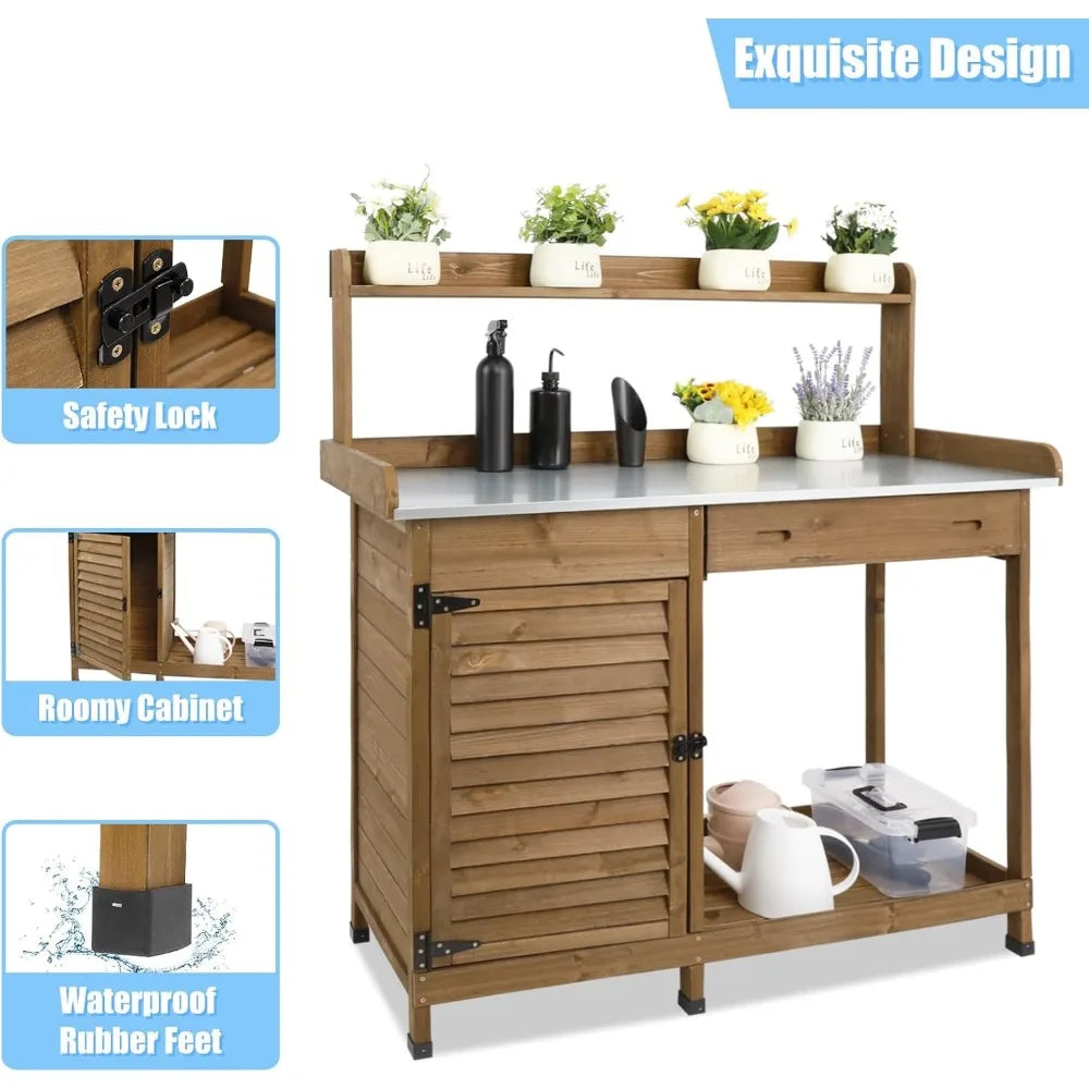 Outdoor Garden Potting Bench Table
