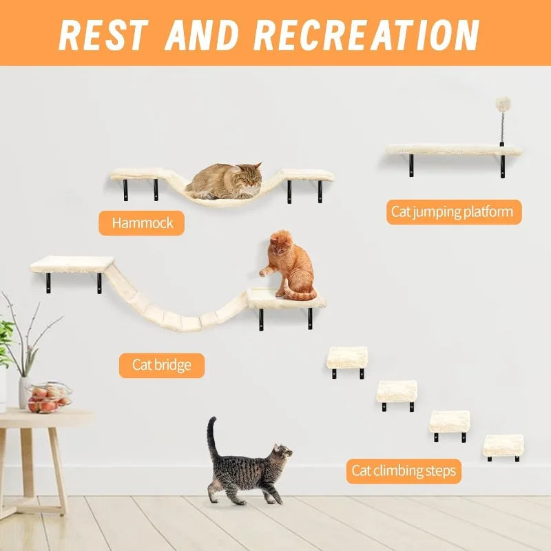 Wall-Mounted Cat Climber Set