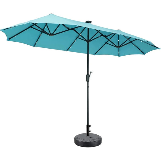 13Ft Large Patio Umbrella With Base Outdoor Double-Side