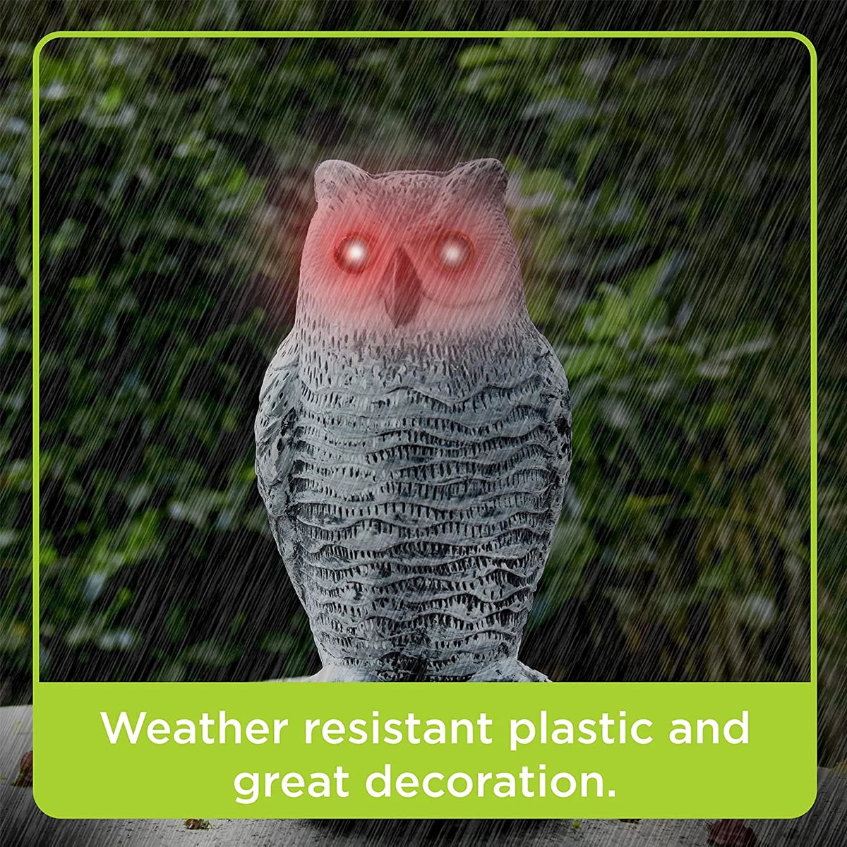 Owl Decoy Sculpture, Rotating Head Plastic Owl Bird