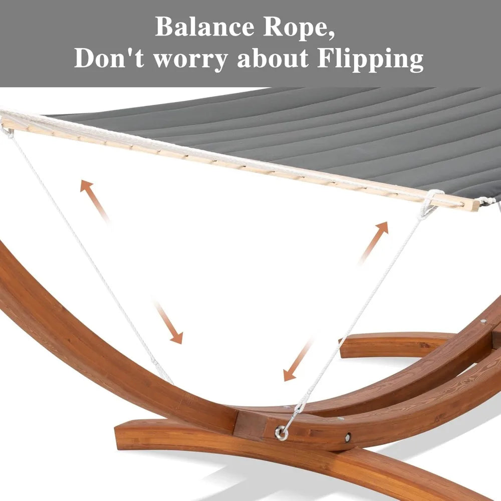 Double Hammock with Wooden Stand Included, Outdoor Hammocks