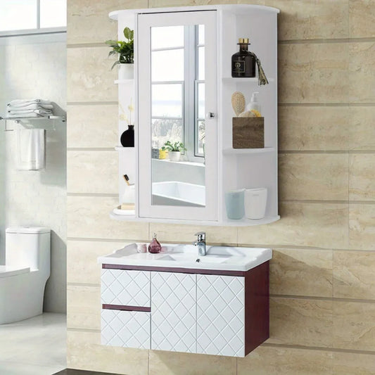 Hign Concerned Bathroom Wall Mount Cabinet With Mirror Door