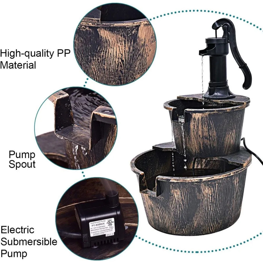 Waterfall Fountain with Electric Pump