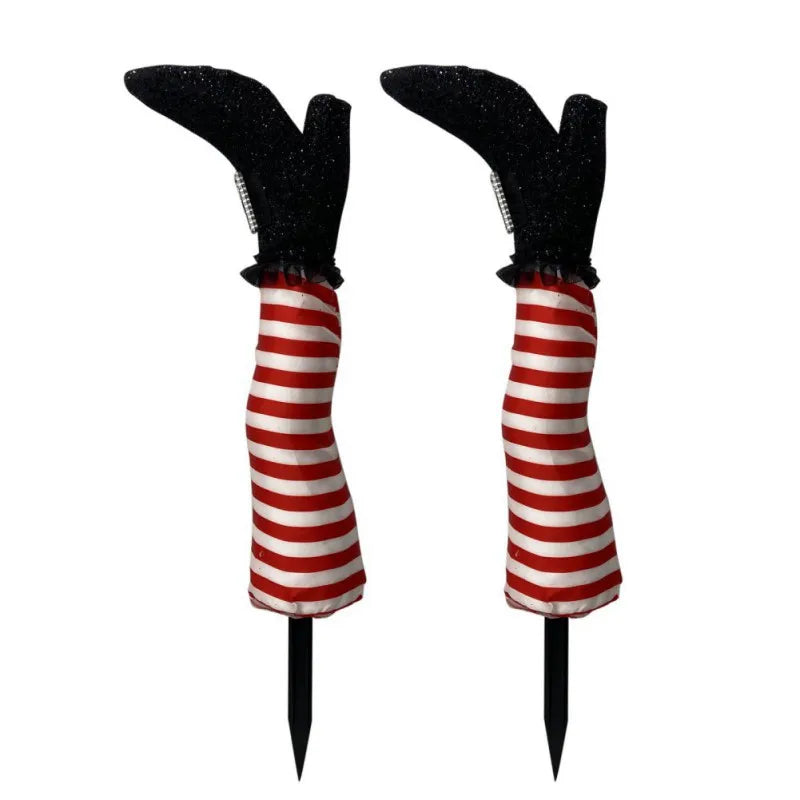 CN Halloween Witch Legs Props for Yard Decoration, 2 Pieces