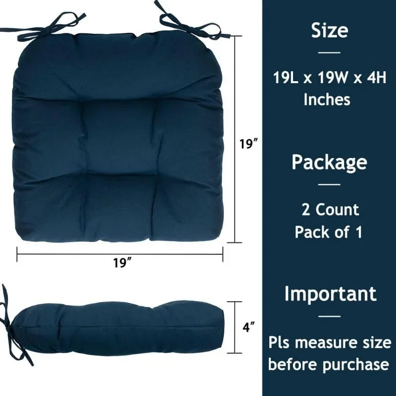 19"x19" Tufted Seat Cushion 2 Pack