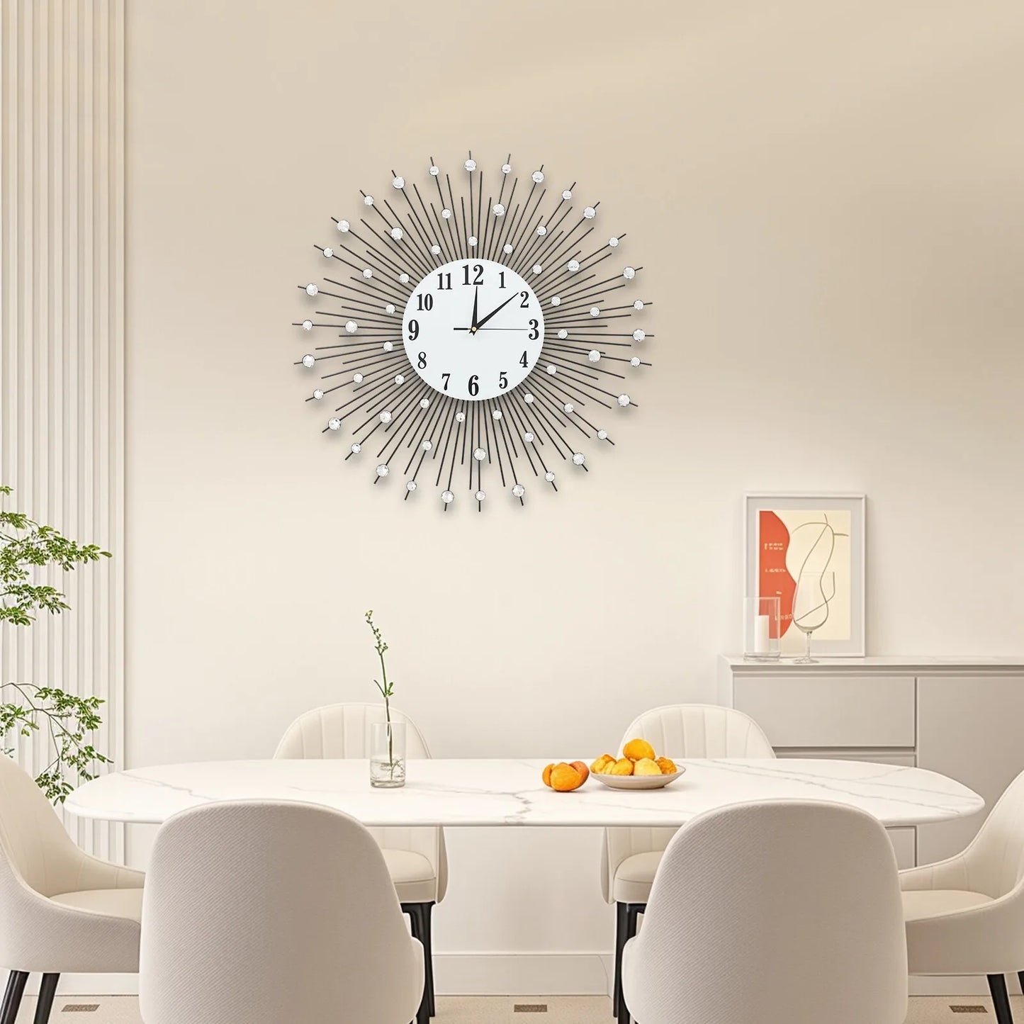 Hign-concerned Luxury Wall Clock Diamond Studded Decor